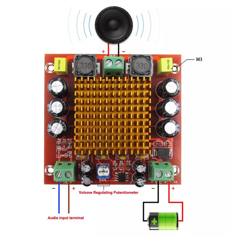 Amplificador de Audio de potencia Digital de 150W TPA3116 con preamplificador NE5532 Clase D TPA3116D2 amplificador de Subwoofer de DC12-24V ► Foto 1/5