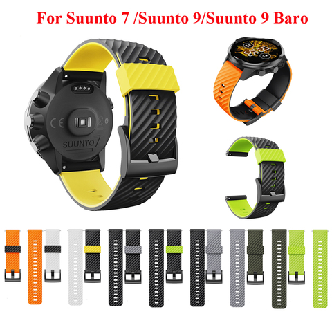 JKER-Correa de reloj de goma de silicona de 24mm para Suunto 9/Baro, banda de reloj Suunto 7, banda de reloj Spartan, pulsera HR D5 ► Foto 1/6