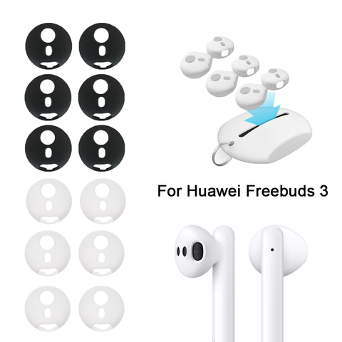 Almohadillas antideslizantes para auriculares, Kit de funda de silicona suave para Huawei Freebuds 3, accesorios inalámbricos para auriculares Bluetooth, 3 pares ► Foto 1/6