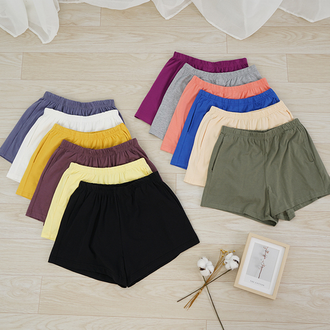 25 colores suave de algodón spandex jogger Mujer Pantalones cortos de verano de las niñas pantalones cortos casual plus tamaño M30182 ► Foto 1/6