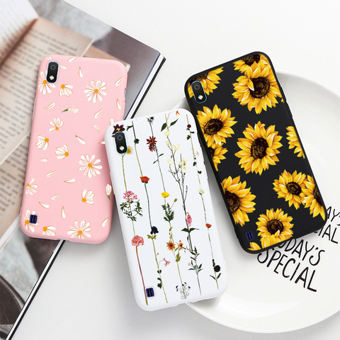 Funda de silicona para Samsung A10 de 6,2 pulgadas, carcasa trasera de TPU suave para Samsung Galaxy A10 A 10, Fundas protectoras con flores ► Foto 1/6