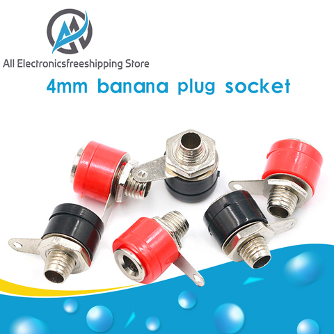 10 unids/lote Socket Banana 4mm Jack para Banana conector para enchufe negro rojo ► Foto 1/6