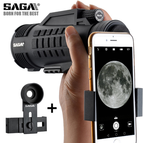 Monocular grande de alta potencia para adultos, telescopio de estilo militar para conectar Teléfono, fotos, Camping, senderismo, concierto, 10x50, 12x50 ► Foto 1/5