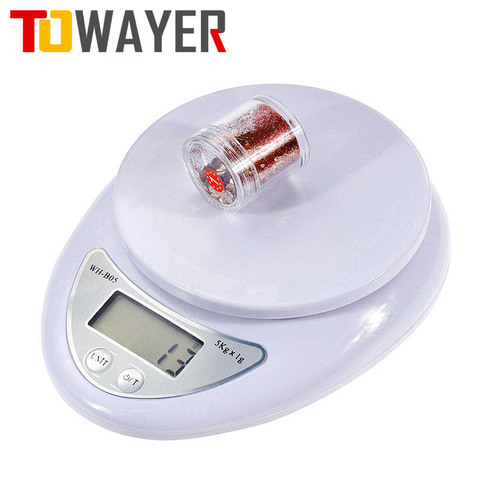 Towayer-báscula Digital portátil para cocina, balanza electrónica LED de 5kg/1g, 1kg/0,1g ► Foto 1/6