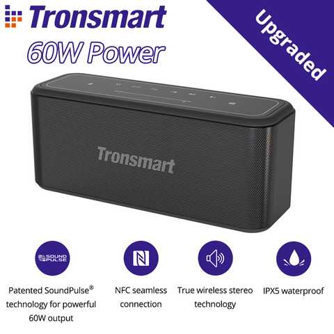 Tronsmart-altavoz Portátil con Bluetooth 5,0, columna TWS de bajos mejorados con NFC, IPX5, batería de 10400mAh, 60W de potencia ► Foto 1/6