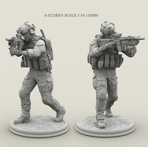 Kits de figuras de soldado de resina 1/16, modelo de fuerzas especiales, A-022 incoloro y autoensamblado (k59) ► Foto 1/3