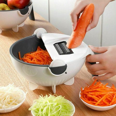 Rallador de verduras giratorio mágico con escurridor, cocina multifuncional, rallador de frutas ► Foto 1/6