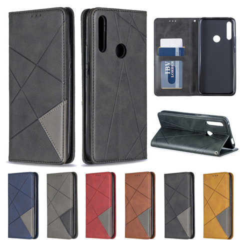 Funda de cuero magnética para móvil, carcasa con tapa y soporte para Huawei P40 P30 P20 Lite P 40 Pro Honor 9X 8A 10i 20i Y5 Y6 Y7 Psmart 2022 ► Foto 1/6