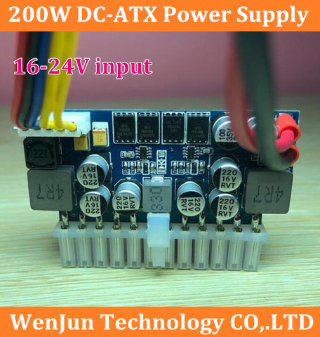 Fuente de alimentación para PC, 16-24V, entrada DC ATX PSU 19V 200W Pico ATX Switch Pico DC-DC PSU 24pin MINI ITX DC a ATX ► Foto 1/4