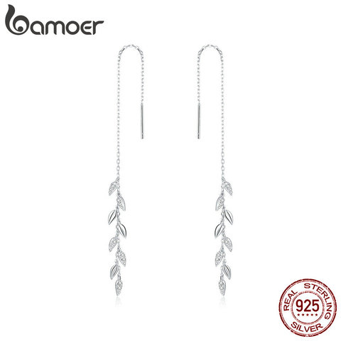 Bamoer-pendientes de tuerca con orejas de trigo para niña y mujer, de Plata de Ley 925 brillante, con esmalte asimétrico, hipoalergénico, BSE447 ► Foto 1/6