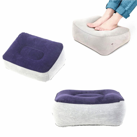 Almohada reposapiés inflable de PVC, almohada de felpa portátil, cojín de viaje, tren, oficina, hogar, piernas, herramienta de relajación ► Foto 1/6