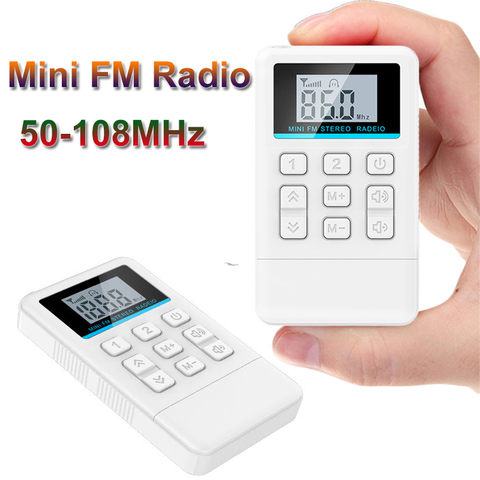 Mini FM Radio Estéreo receptor portátil 50-108MHz con pantalla LED de potencia de memoria profesional audiencia de aprendizaje ► Foto 1/6