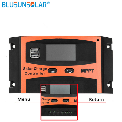 Controlador de carga Solar MPPT automático, 30A 40A 50A 60A, 12V/24V, regulador de batería de Panel Solar, pantalla LCD USB Dual con Manual de usuario ► Foto 1/6