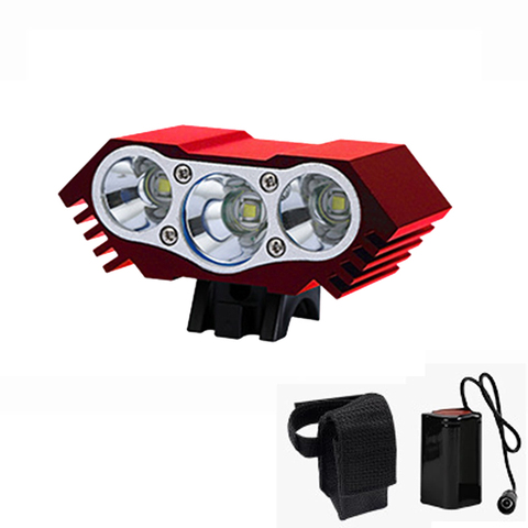 Luz con batería LED 3xT6 para bicicleta, faro delantero ultrabrillante para ciclismo de montaña o carretera, resistente al agua, BC0576 ► Foto 1/6