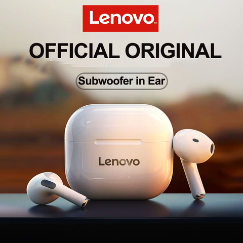 Lenovo-auriculares inalámbricos LP40 TWS con Bluetooth 5,0, dispositivo estéreo Dual con reducción de ruido y Control táctil, Larga modo de reposo de 300mAH ► Foto 1/6