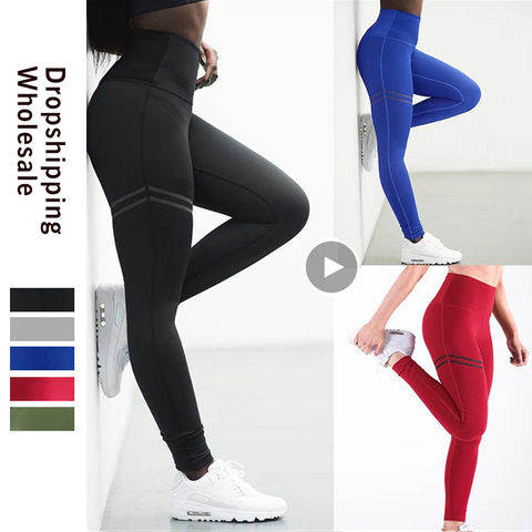 Leggings Push Up de moda para mujer, mallas ajustadas, mallas de poliéster con cintura en V, pantalones lápiz para mujer LAISIYI ► Foto 1/6