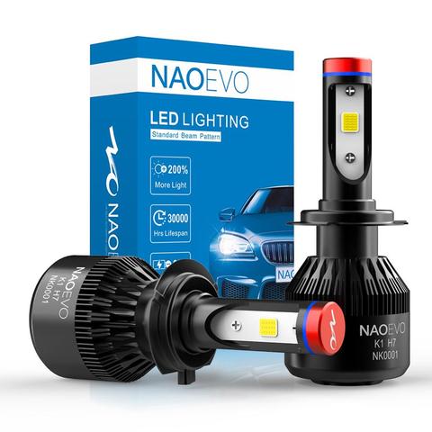 NAO-faro LED antiniebla para coche, lámpara de ventilador Turbo H7 H4, H11 HB4, H8 HB3 H9, 9006, 9005, 12V, blanco, 60W, 6400Lm ► Foto 1/6