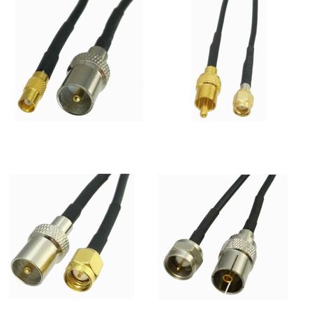 Cable RG174 IEC PAL DVB-T a MCX / RCA / SMA/F, macho y hembra, conector RF, puente, 8 pulgadas ► Foto 1/1