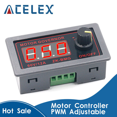 Controlador de Motor de CC de 9-60V, 12v, 24v, 36V, 48V, 12A, PWM, velocidad ajustable, pantalla Digital, codificador, relación de trabajo, ZK-BMG de frecuencia ► Foto 1/6