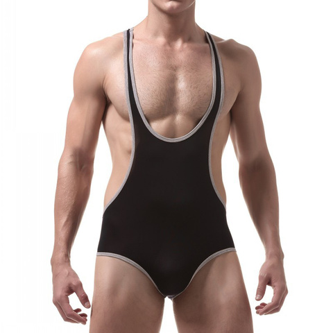 Ropa interior Sexy Gay para hombre, monos de seda de hielo, suspensorio, calzoncillos de malla, ropa de dormir ► Foto 1/6