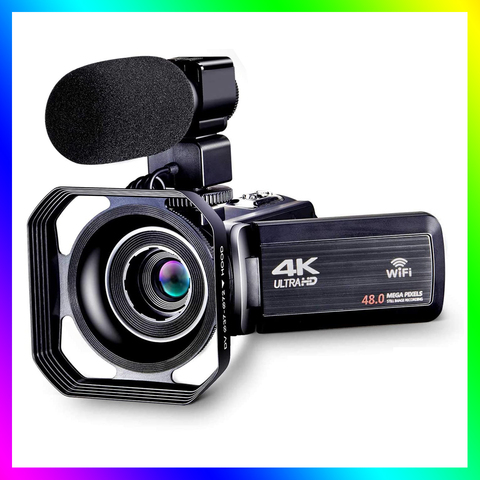 Cámara Vlogging 4K para YouTube, videocámara Digital con WiFi, Ultra HD, 4K, cámara de vídeo de 48MP, con micrófono para fotografía ► Foto 1/6