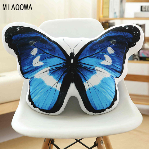 Almohada de felpa con forma de mariposa para niños y niñas, cojín suave de 50cm de felpa con estampado, decoración para el hogar, regalo de cumpleaños ► Foto 1/5