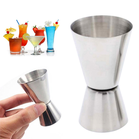 Más 25/50ML barra de acero inoxidable vino cóctel agitador Jigger solo doble beber mezclador de vino Pourers medidor taza Bar herramienta ► Foto 1/6