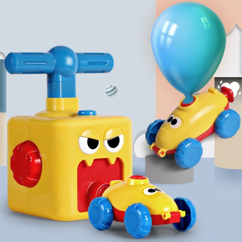 Coche para niños, juguetes de fuerzas aerodinámicas, globos inflables, coche de juguete de energía inercial, juguete de globo para bebé, regalo educativo temprano ► Foto 1/6