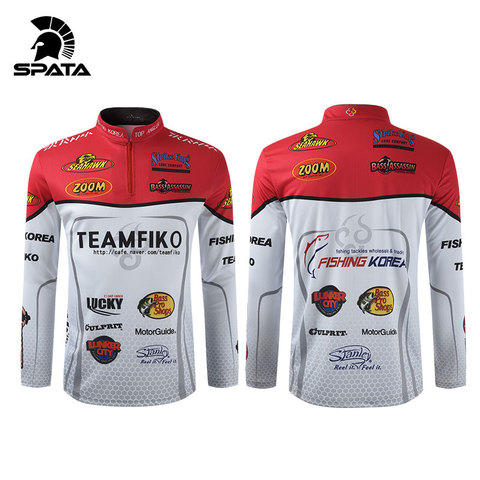 SPATA-camisetas de señuelo de pesca para hombre, camisetas profesionales de pesca de secado rápido, manga larga, protección solar, camisa de pesca transpirable Anti-UV ► Foto 1/6