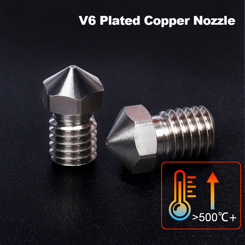 Boquilla DE COBRE chapada V6 de alto rendimiento piezas de impresora 3D duraderas filamento M6 de 1,75 MM para extrusora E3D V6 Hotend Titan BMG ► Foto 1/6