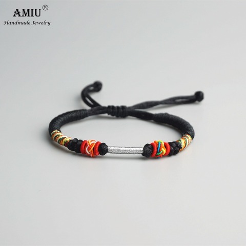 AMIU Budista Tibetano amuleto de la suerte pulseras y brazaletes tibetanos para mujeres hombres hecho a mano nudos pulsera de la amistad ► Foto 1/6