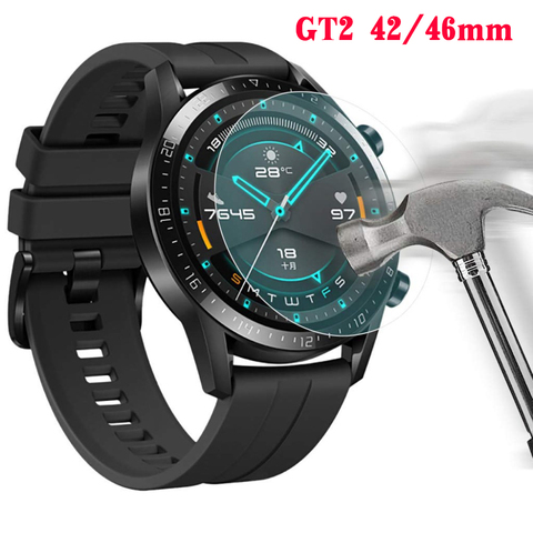 Protector de pantalla de vidrio templado para HUAWEI watch GT 2, película protectora completa de polímero de 42/46mm, GT2/2e, 46mm/42mm ► Foto 1/6