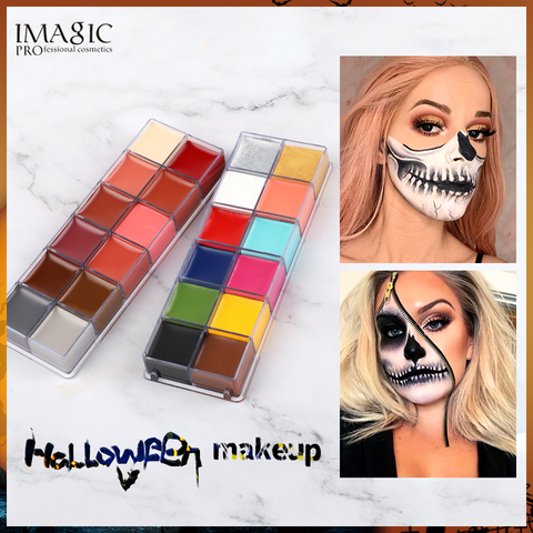 IMAGIC 12 Colores Flash Del Tatuaje Cara Pintura Corporal Pintura Al Óleo Del Arte de Halloween Fiesta de Disfraces Belleza Herramientas de Maquillaje ► Foto 1/6