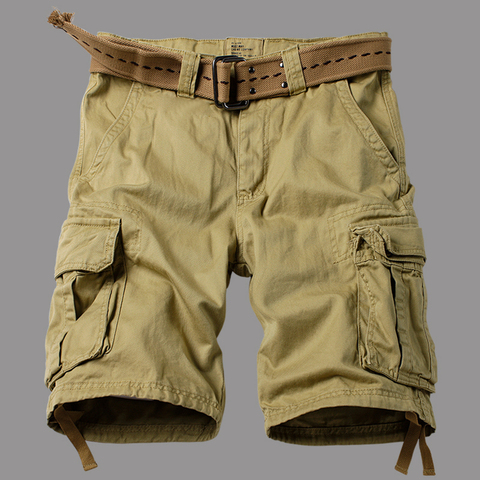 Verano de 2022 estilo coreano verde del ejército pantalones cortos hombres sueltos lavado Multi-Bolsillo ejército táctico pantalones cortos para hombres tamaño 29-42 ► Foto 1/3