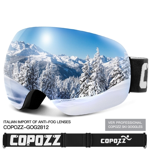 Gafas de esquí sin marco UV400, máscara de esquí de protección para hombres y mujeres, gafas de esquí de cara grande antivaho, gafas para deportes al aire libre, gafas de Snowboard ► Foto 1/6