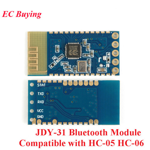 10 Uds JDY-31 Bluetooth 3,0 HC-05 HC-06 módulo Bluetooth puerto serie 2,4G SPP de transmisión transparente Compatible HC 05 06 JDY-30 ► Foto 1/6