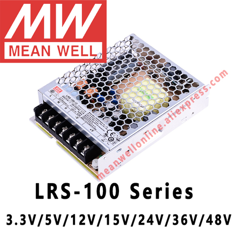 Mean Well-fuente de alimentación conmutada LRS-100-3.3V, 5V, 12V, 15V, 24V, 36V, 48V, CA/CC, 100W, salida única ► Foto 1/4