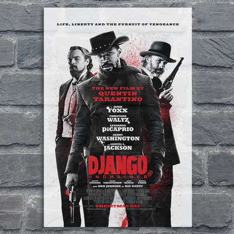 Cartel clásico de la película de seda Django gatillo Retro, impresiones de arte, decoración de pared, cuadros Vintage, carteles de lona Quentin Tarantino ► Foto 1/6