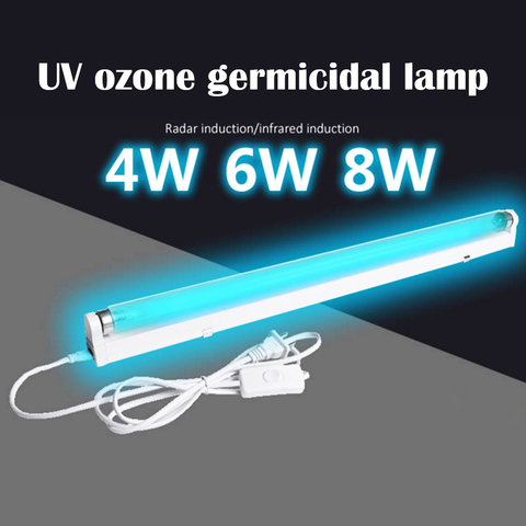 Esterilizador ultravioleta lámpara T5 tubo 110V 22V UV ozono desinfección luz 6W 8W Baterial Mite a eliminador de tubo para interior ► Foto 1/6