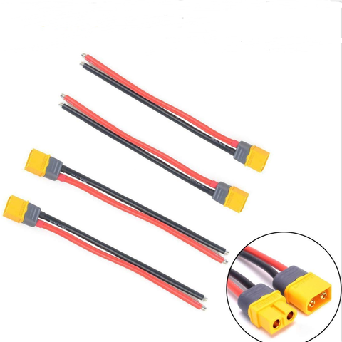 Amass-conector XT60 macho y hembra con cable de silicona para Dron RC, cuadricóptero, batería Lipo ESC FPV, 10/15cm14 AWG ► Foto 1/6