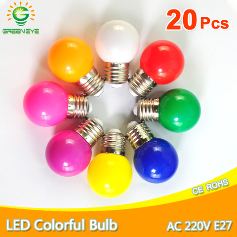 20 piezas de luz Led E27 para decoración del hogar, colorida, 3W, CA de 220V, SMD 2835, bombillas de globo G45, Bombilla Led para lámpara ► Foto 1/6