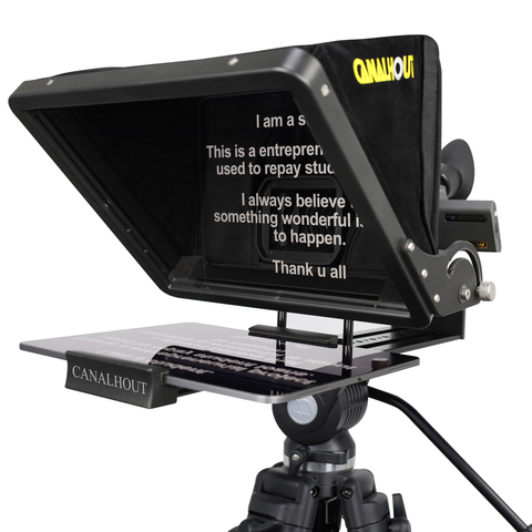 CANALHOUT-Teleprompter Universal de 16 pulgadas para todas las tabletas/iPad, cámara de vídeo/DSLR, preensamblado, vidrio de división de haz 70/30 con Tote ► Foto 1/6