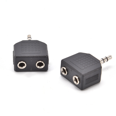 2 unids/lote de Audio para auriculares de 3,5mm conector macho a doble AUX hembra para auriculares Y adaptador divisor para altavoz de micrófono de teléfono ► Foto 1/6