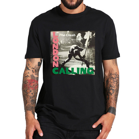 Londres llamando hombre Camiseta de el choque álbum 3D impresión camiseta inglés de la banda de Rock de verano de alta calidad suave Tops de cuello redondo ► Foto 1/4