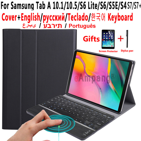 Touchpad teclado caso para Samsung Galaxy Tab A 10,1 de 2022 de 10,5 A6 2016 S7 11 S7 + Plus 12,4 S6 Lite 10,4 S4 S5e S6 10,5 cubierta ► Foto 1/6