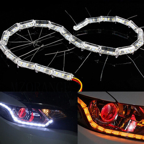 Marcha LED de señal de vuelta de DRL con las señales de vuelta Flexible luces Knight Rider, tira de luz LED 2 uds luces LED DRL ► Foto 1/6