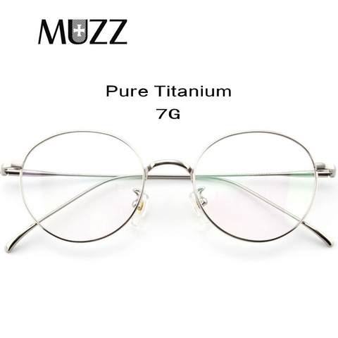 MUZZ-gafas de titanio puro para hombre y mujer, montura para gafas redonda, montura óptica, Unisex, Retro, graduadas, marcos para miopía ► Foto 1/6