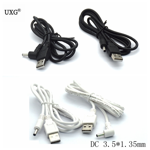 Cable de alimentación USB 2,0 A DC, Conector de barril tipo M, 1m, 3 pies, 5 v, 2a, 3,5mm/1,35mm, 5 voltios, blanco y negro ► Foto 1/5