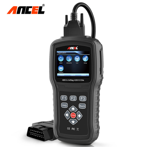 Ancel, AD610 Elite OBD2 de diagnóstico del coche escáner OBD 2 borrar Airbag accidente datos ABS SAS motor completo Auto escáner funciona 68 coches ► Foto 1/6