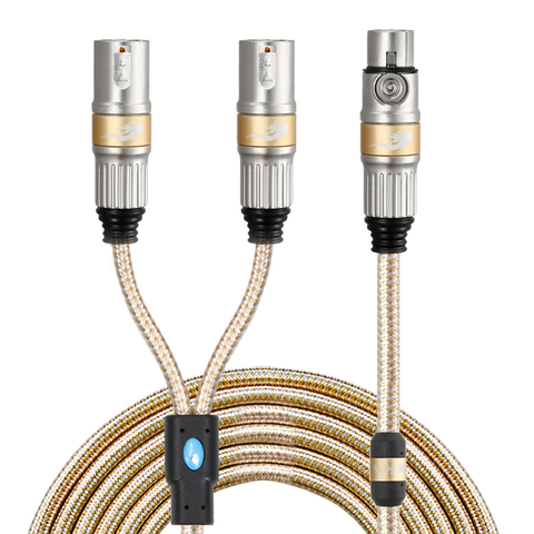 Cable de Audio estéreo macho XLR hembra a Dual de 3 pines para amplificador, altavoz, mezclador de sonido, consola, micrófono, Cable divisor XLR Y ► Foto 1/6